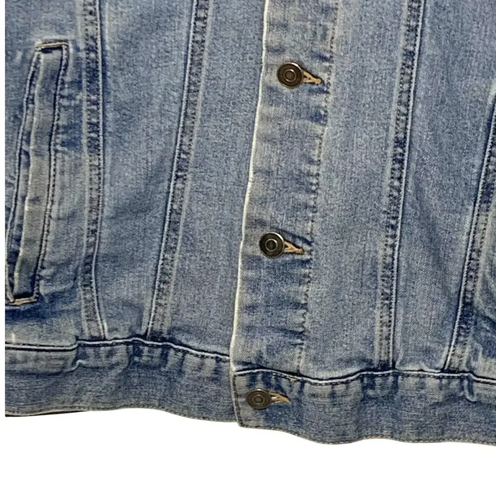 Vintage George Denim Trucker Jean Jacket 42-44 Blue Mens Button Front Work